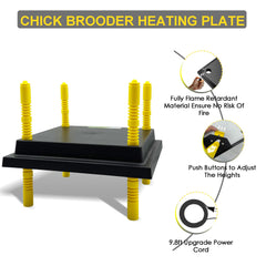 Eggluuz Chick Brooder Plate 9.8 ft power cord for flexible placement