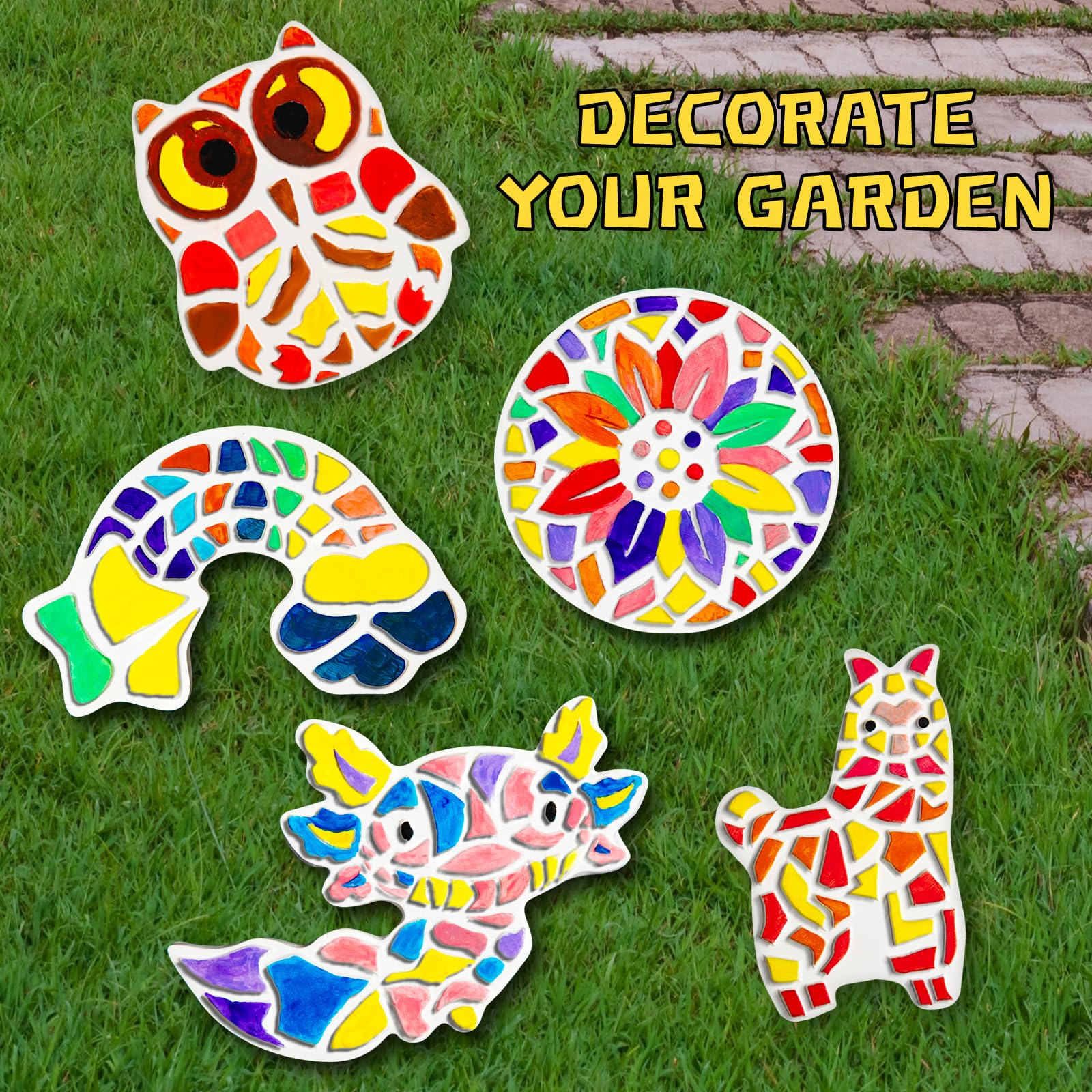 EggSun rabbit stepping stone crafted for kid-safe art projects