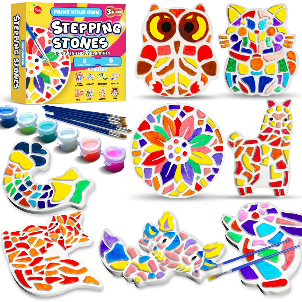 EggSun sunflower stepping stone painted for outdoor garden display