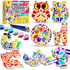 EggSun sunflower stepping stone painted for outdoor garden display