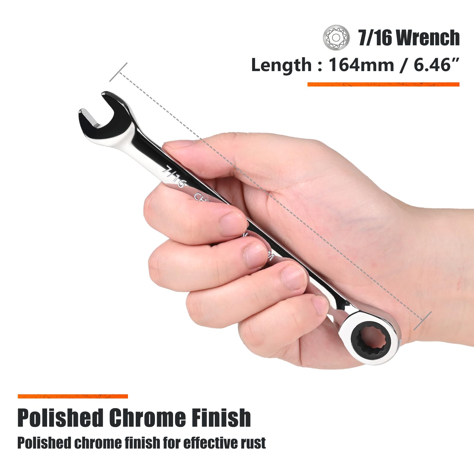 Egofine 72-tooth ratchet enabling a small swing arc in cramped spaces