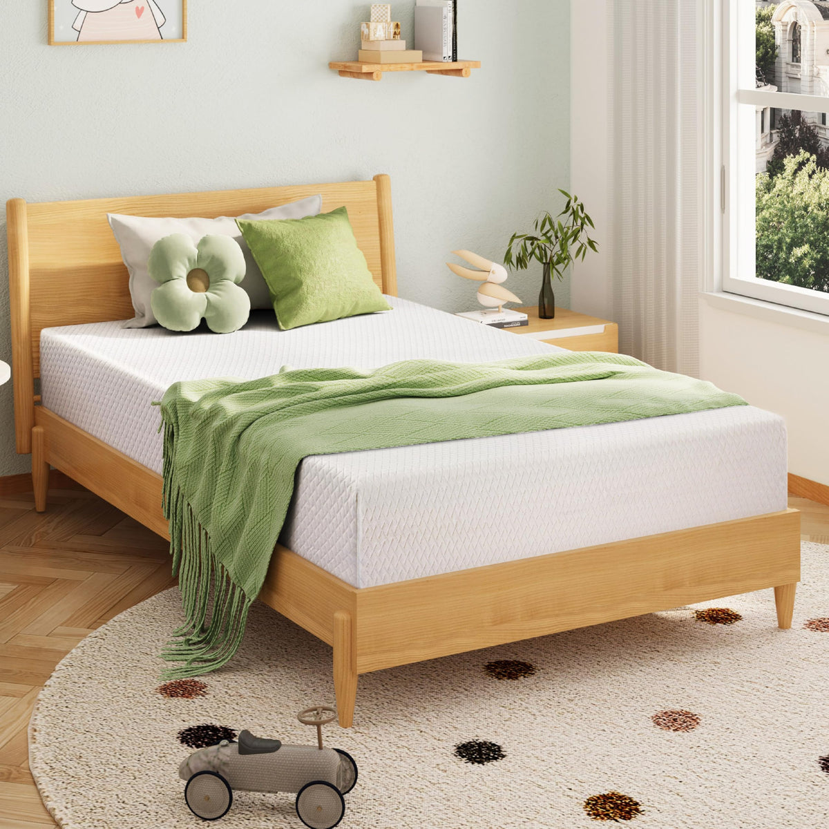 EGOHOME memory foam mattress top view balanced support for kids.