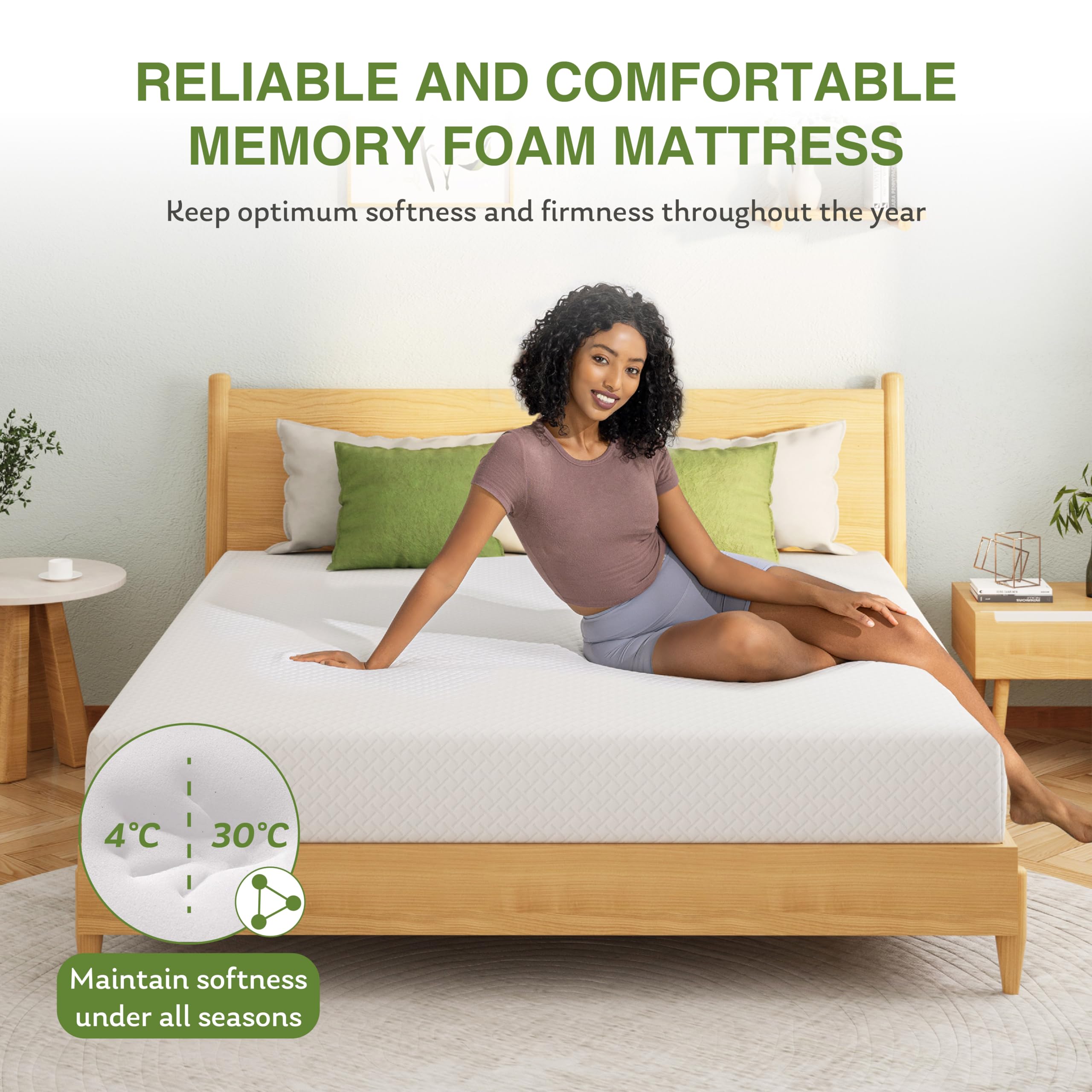 EGOHOME spine-supporting design for all sleep positions close-up.
