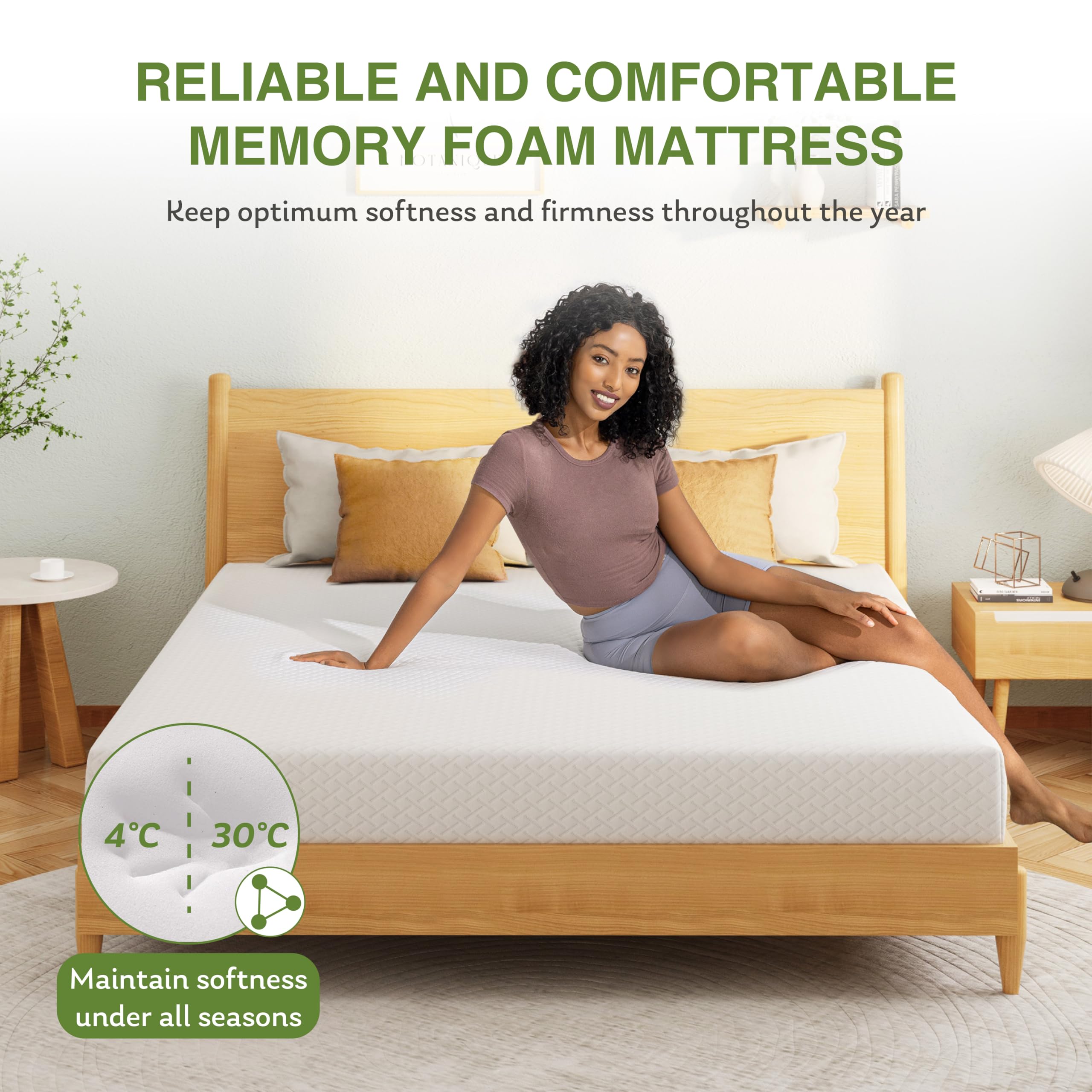 EGOHOME stable memory foam maintains firmness across temperatures.