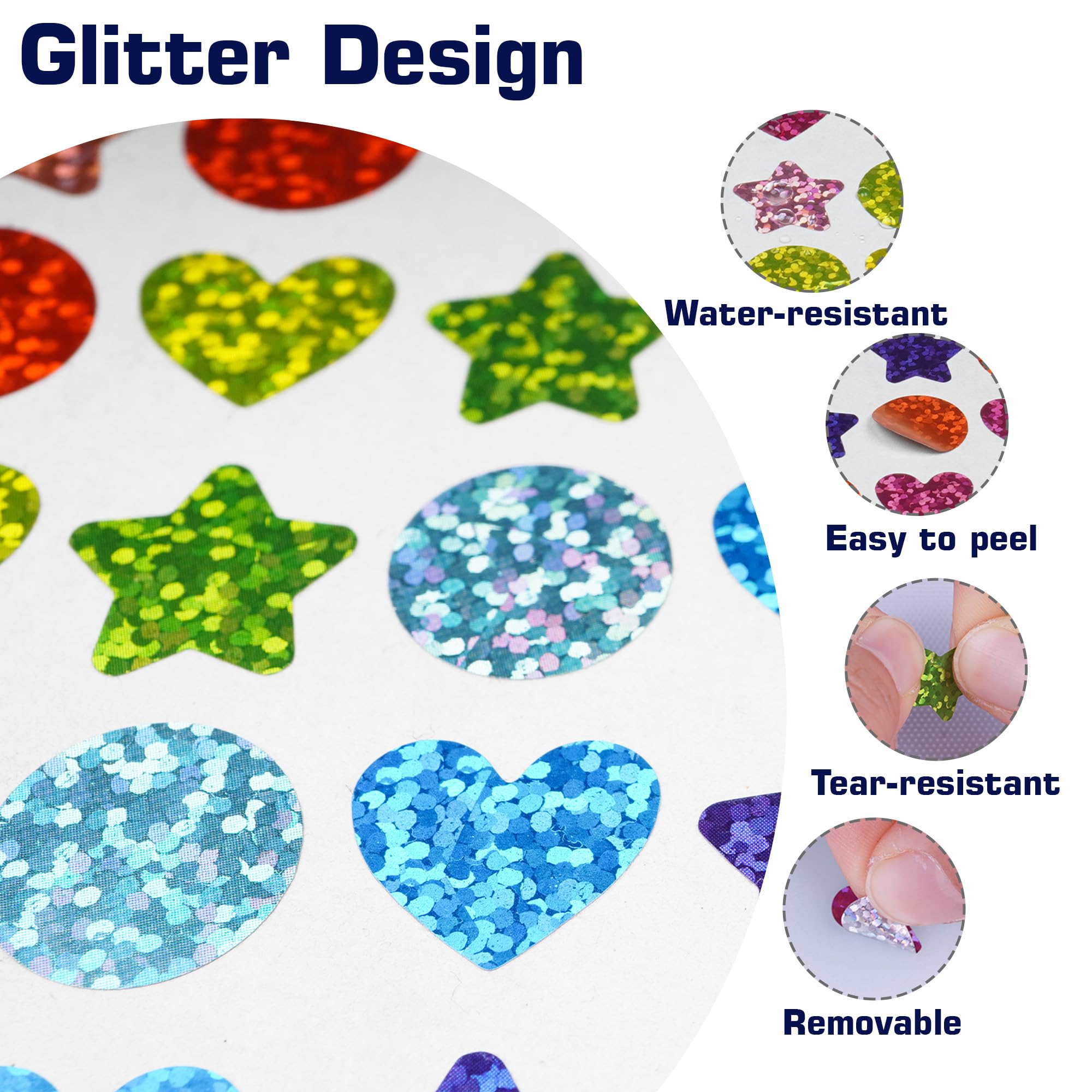 EgretLFsail holographic heart sticker in rainbow hues for decorations