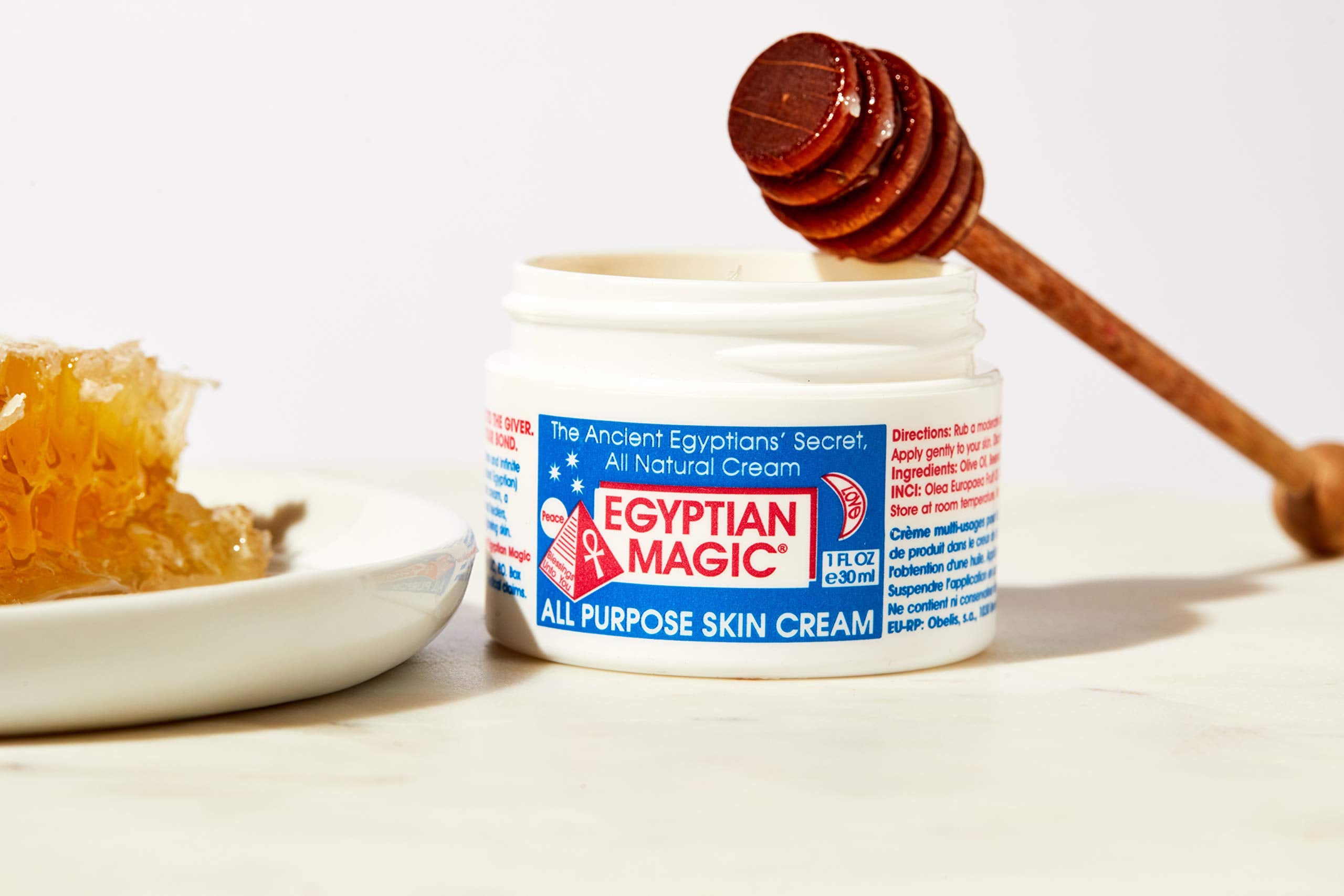 Egyptian Magic paraben-free label highlighting gentle formula for sensitive skin.