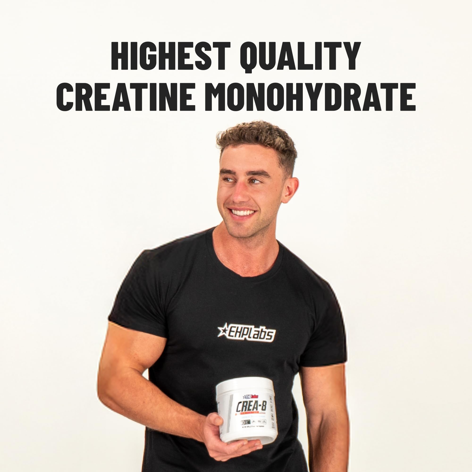 EHP Labs CREA-8 500g tub shows 100 servings