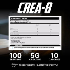 EHP Labs CREA-8 unflavored powder scoop for easy mixing