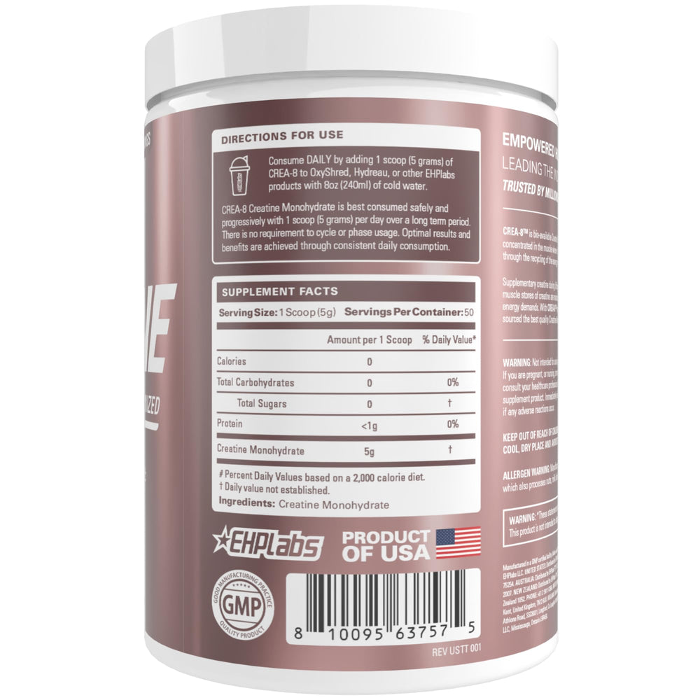 CREA-8 vegan and gluten-free formula suitable for diverse diets.