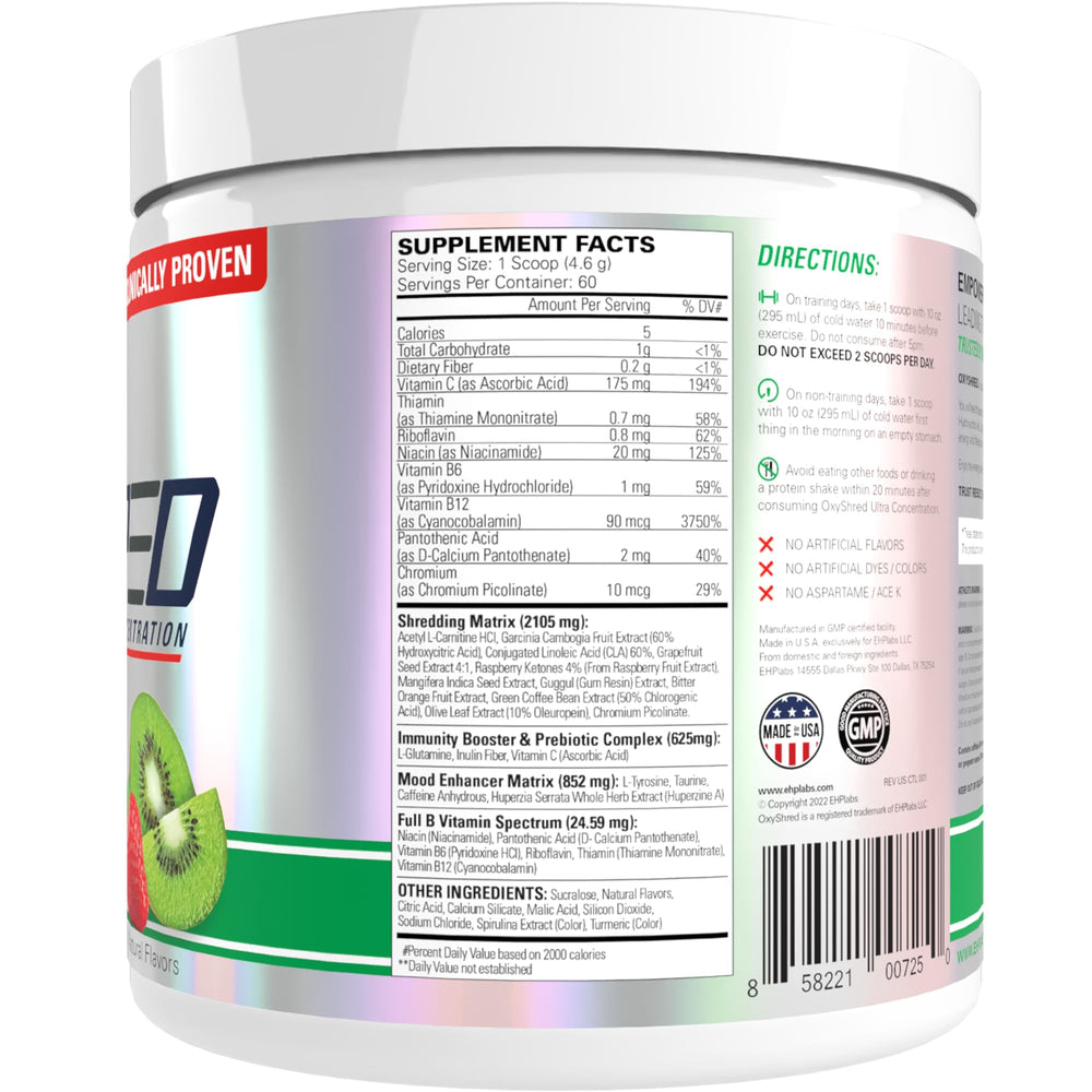 EHP Labs OxyShred energy-pump visual of powder being mixed