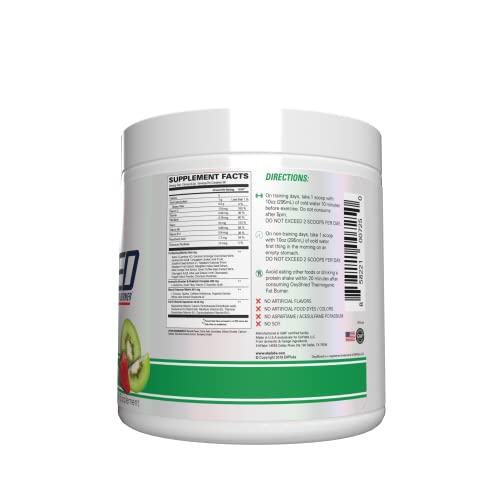 EHP Labs OxyShred kiwi strawberry powder being poured into a glass