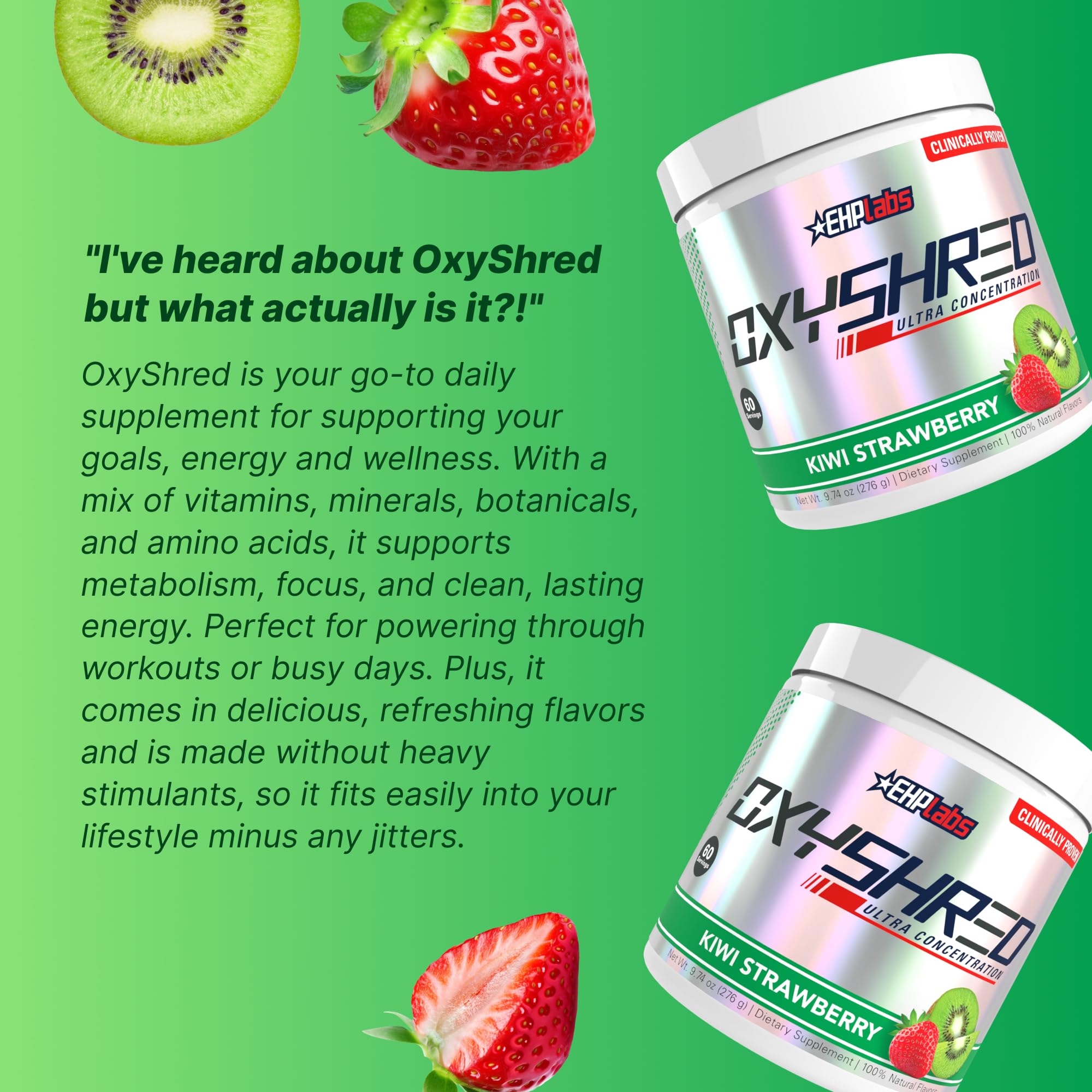 EHP Labs OxyShred pre-workout tub on a gym bench ready for training
