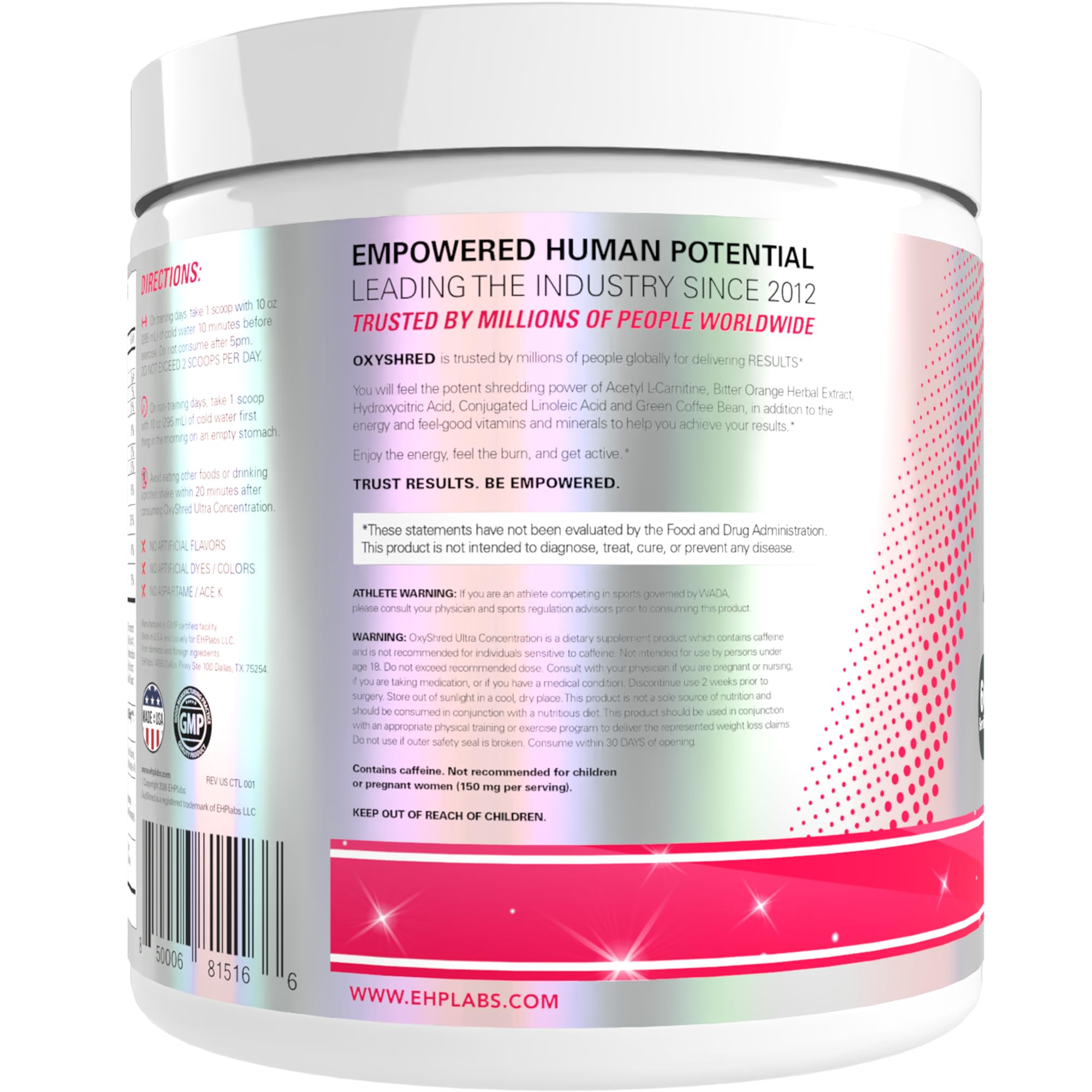 EHP Labs OxyShred Cosmic Blast energy-boosting formula helps power through workouts.