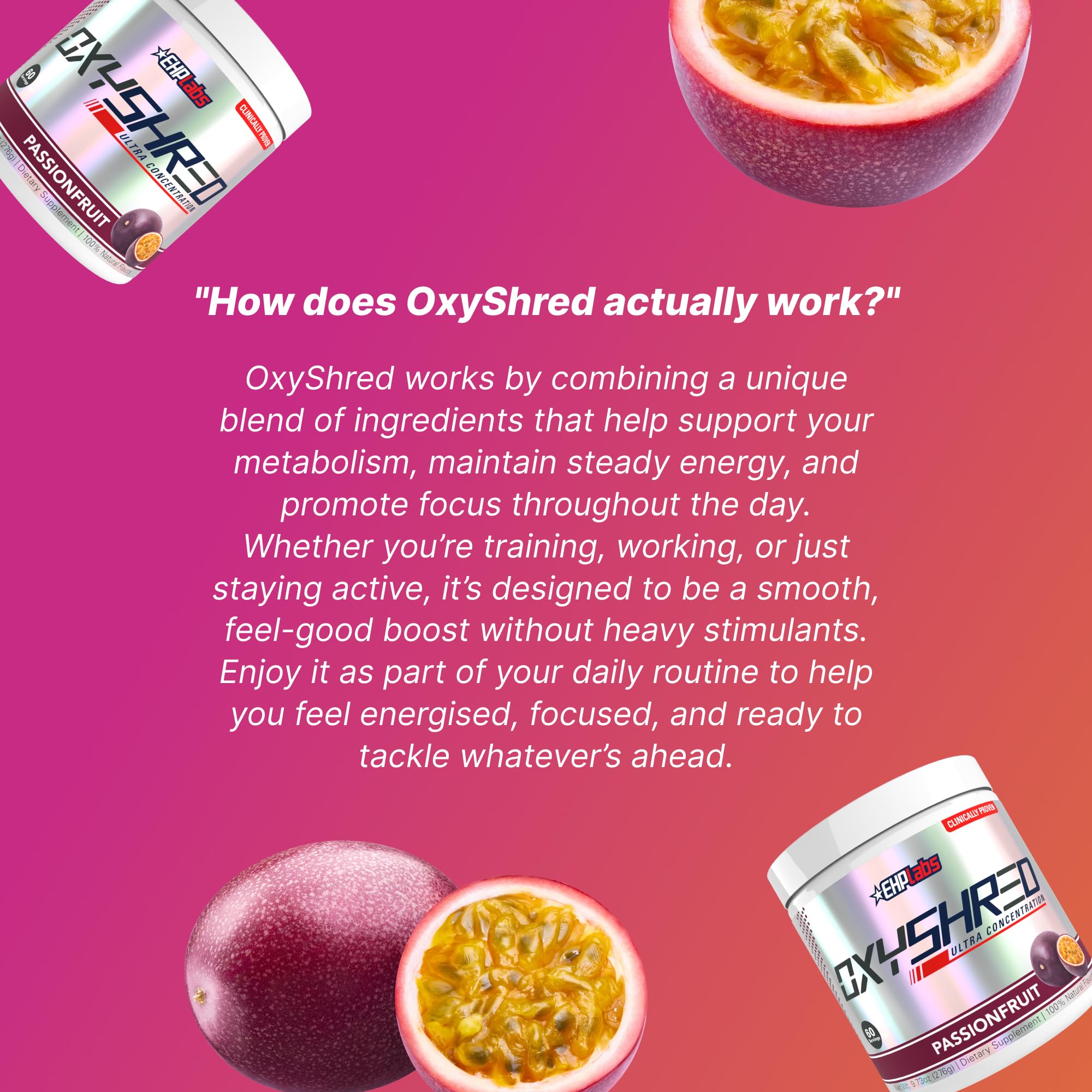 EHP Labs OxyShred in-use during workout for sustained energy.