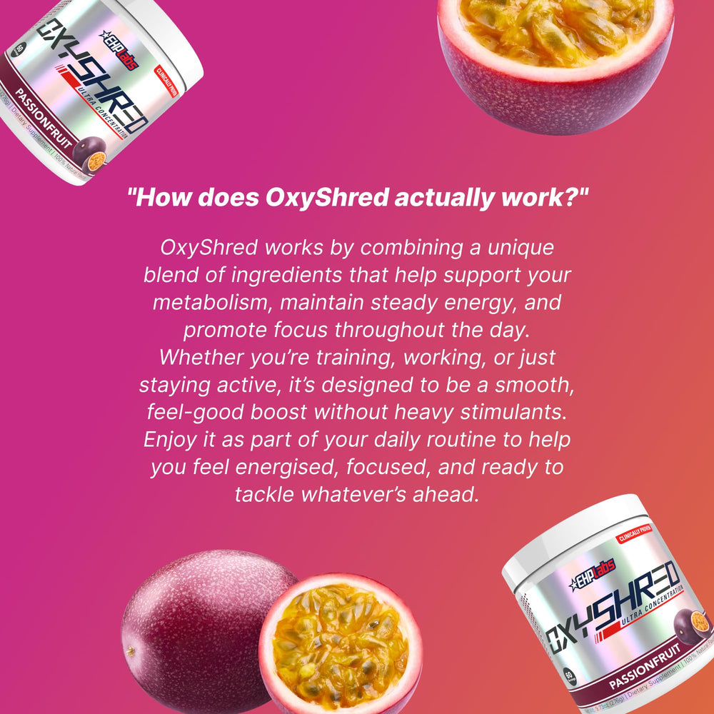 EHP Labs OxyShred in-use during workout for sustained energy.