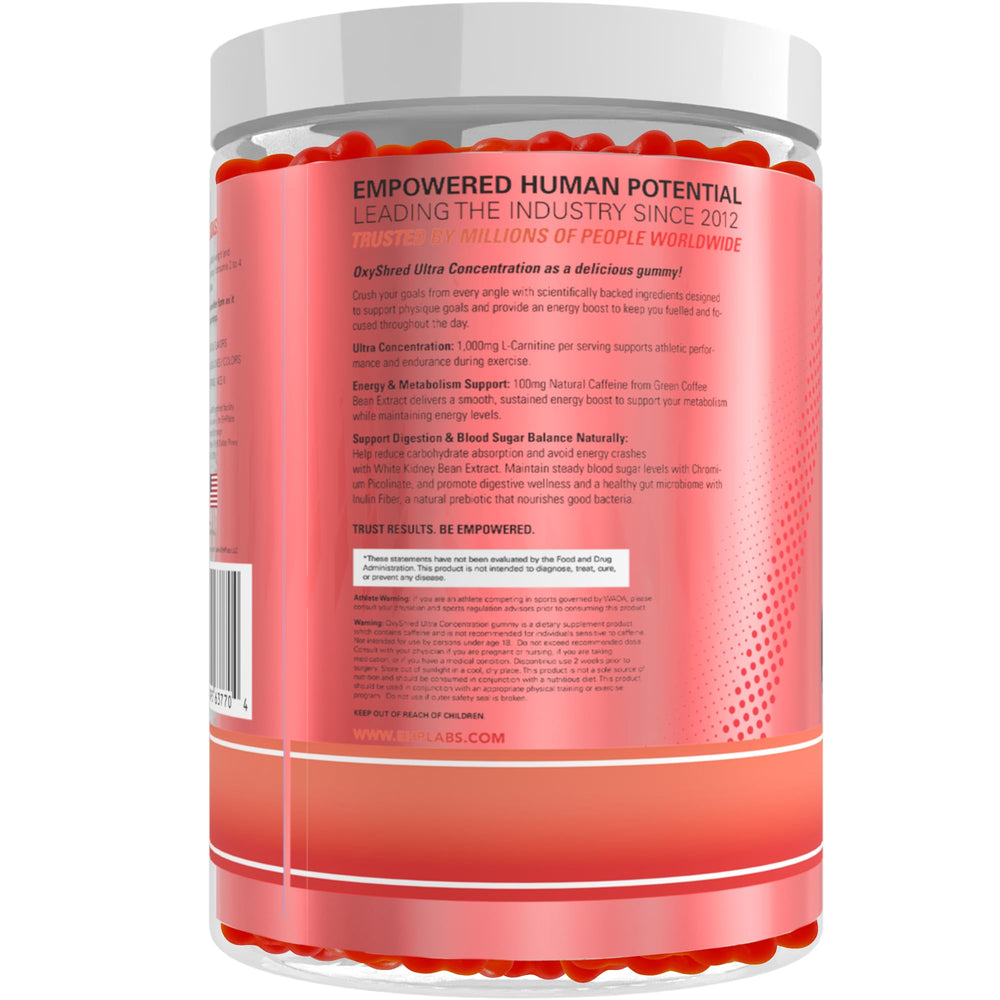 EHP Labs OxyShred Gummies soft chewy texture invites daily energy rituals.
