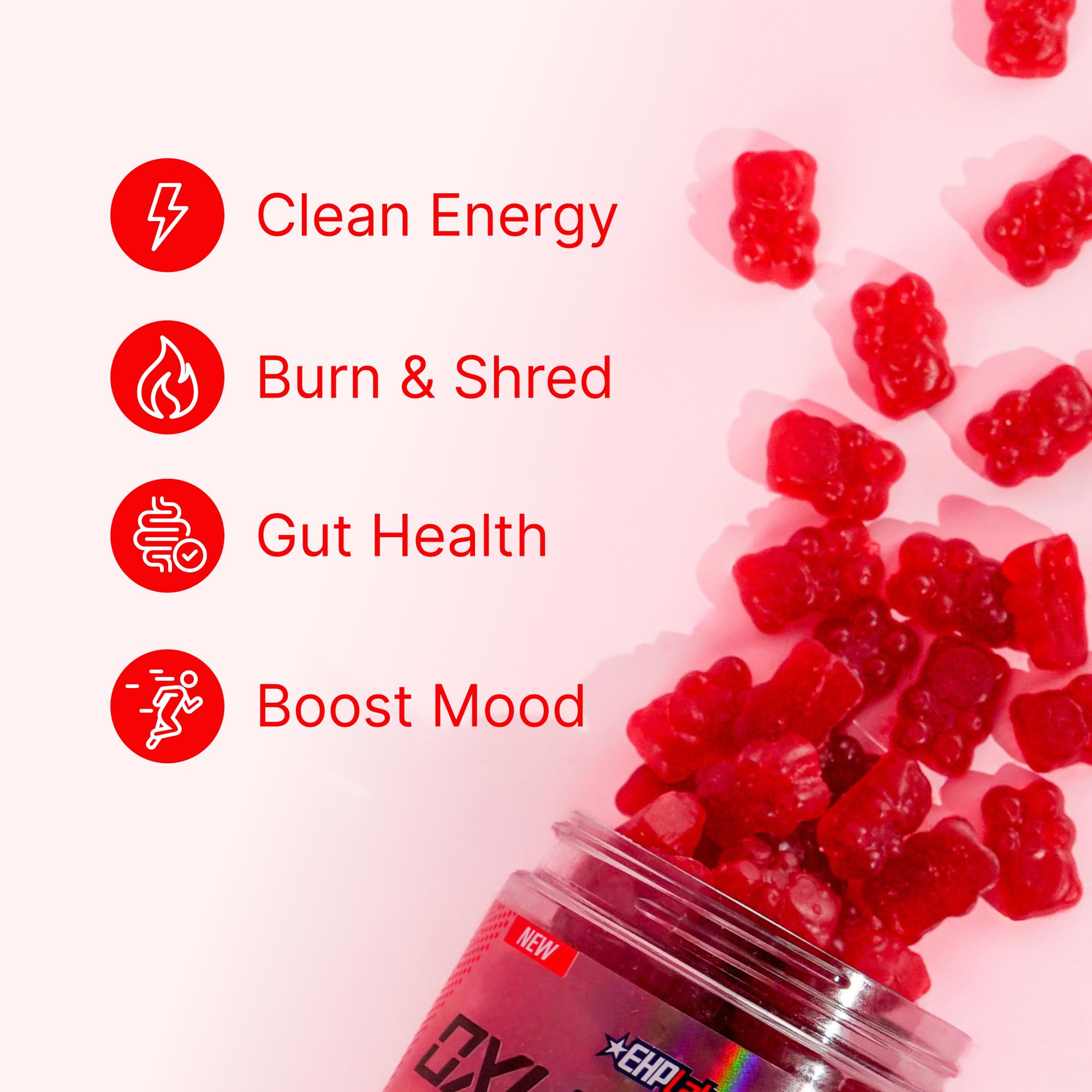 EHP Labs OxyShred Gummies on-the-go pack ideal for gym sessions and runs.