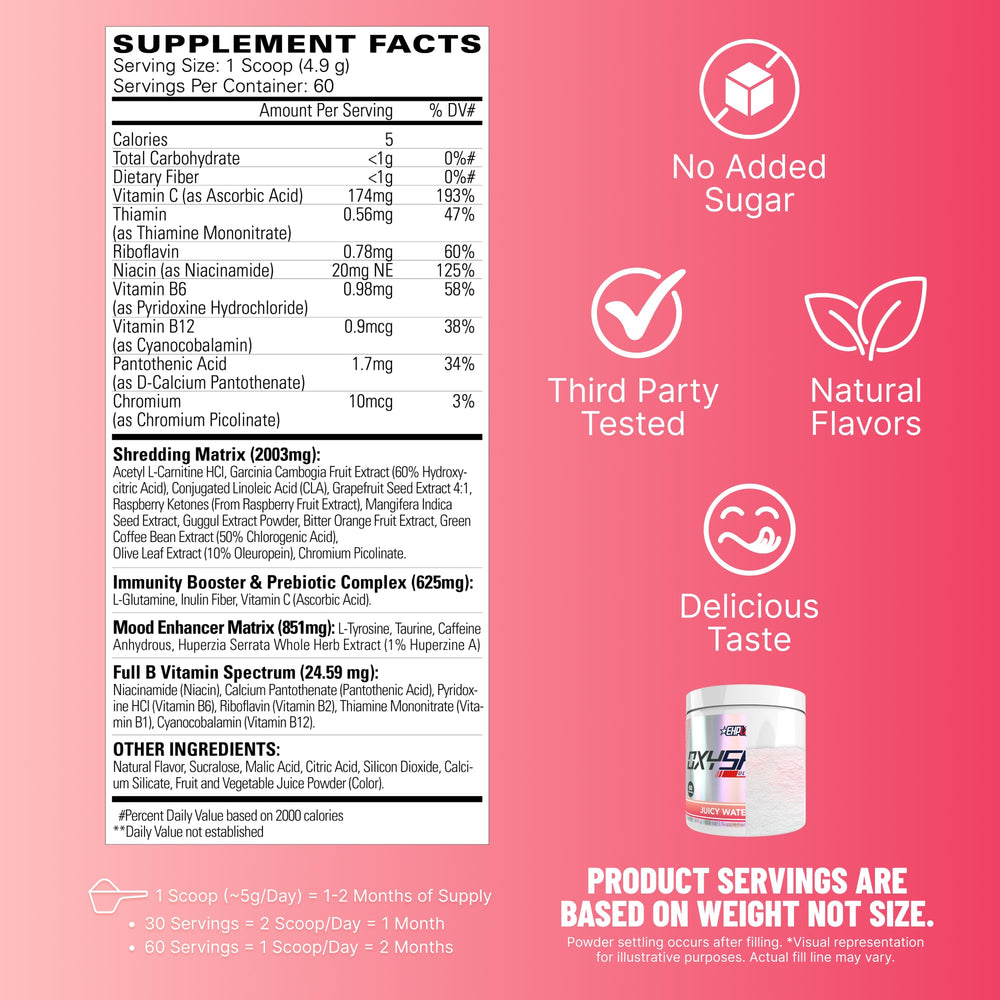 OxyShred powder scoop ready to blend with water