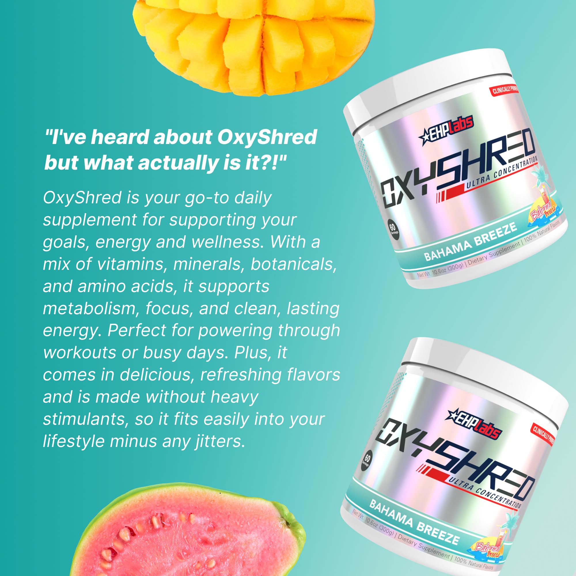 EHP Labs OxyShred shaker mixing a refreshing drink after gym.