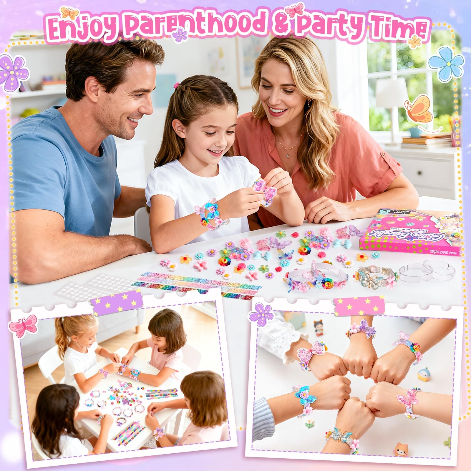 Eichhoo glitter strips and adhesive dots showcasing craft materials.