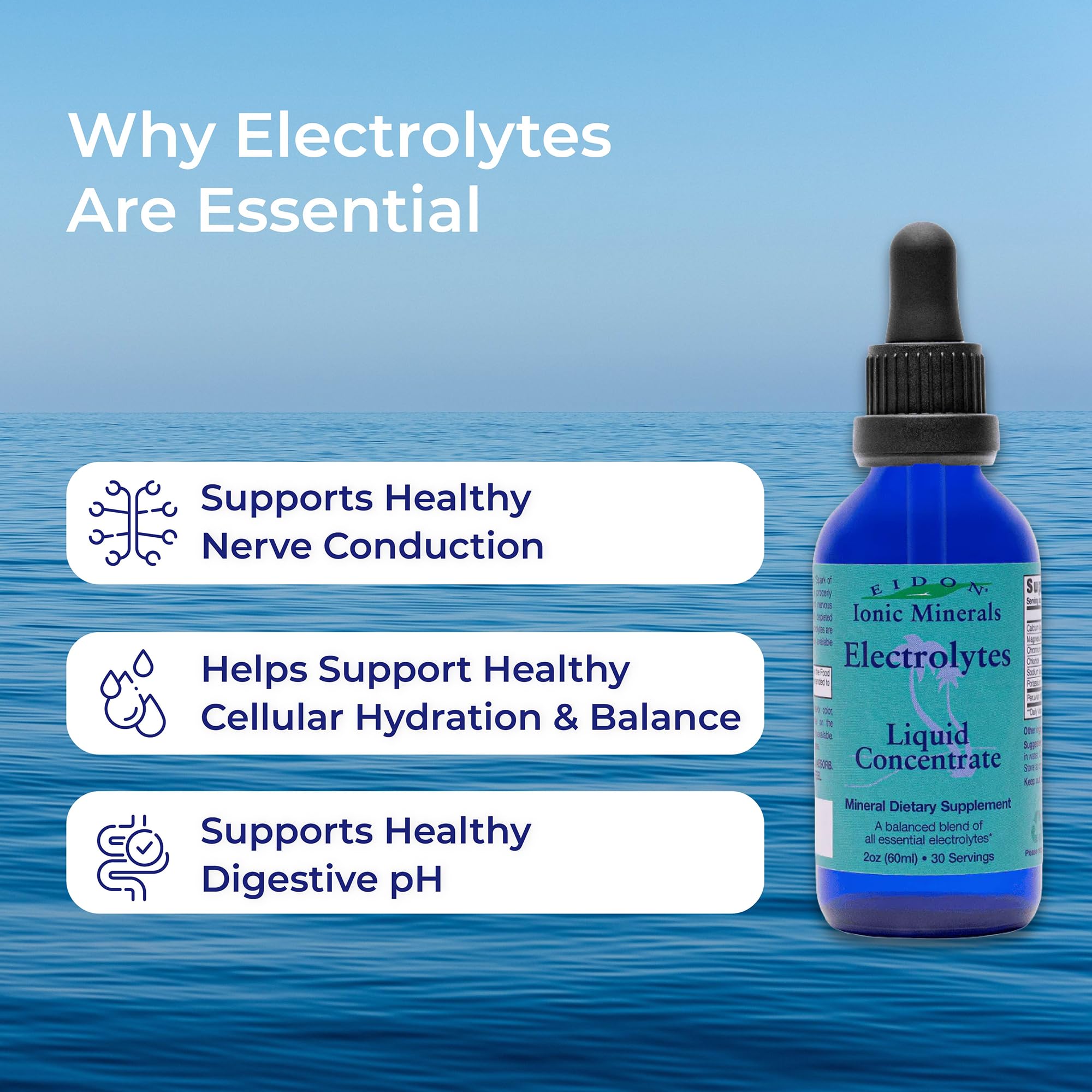Eidon bottle on kitchen counter showcasing natural electrolyte minerals