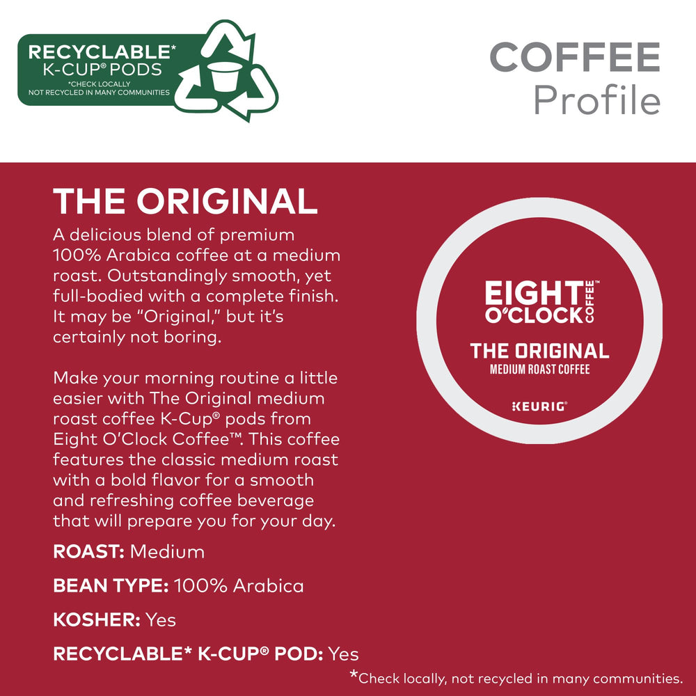 Eight O'clock Coffee K-Cup brewing in a coffee maker for a smooth cup.