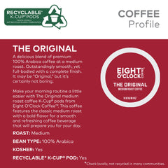 Eight O'clock Coffee K-Cup brewing in a coffee maker for a smooth cup.