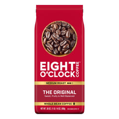 Eight O'Clock Coffee The Original medium roast whole beans offer rich aroma for a comforting morning.