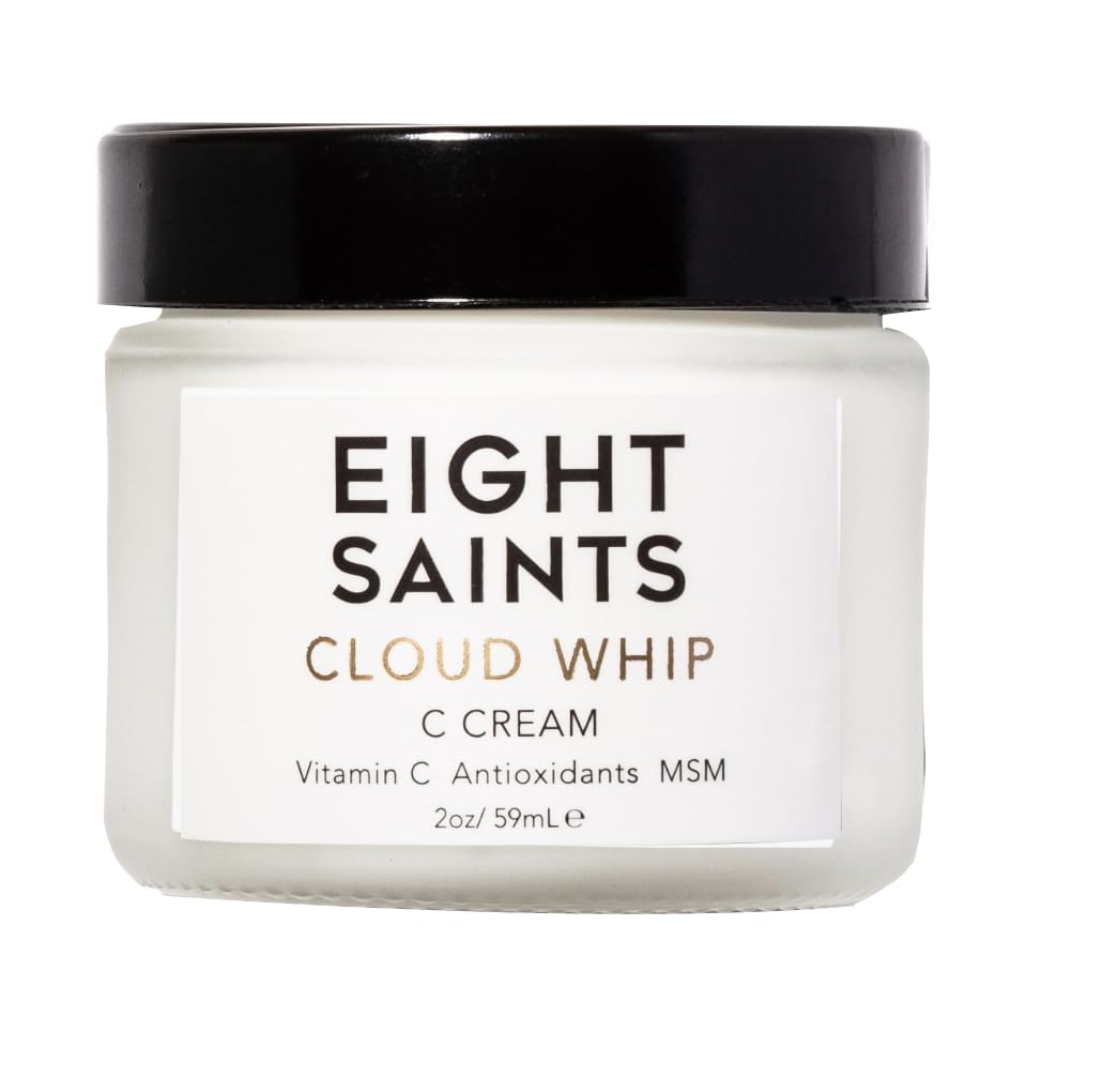 Eight Saints Cloud Whip jar front shows unscented Vitamin C moisturizer for daily hydration.