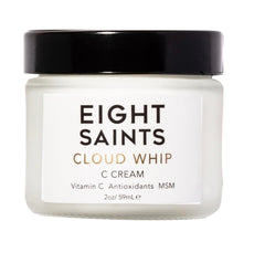 Eight Saints Cloud Whip jar front shows unscented Vitamin C moisturizer for daily hydration.