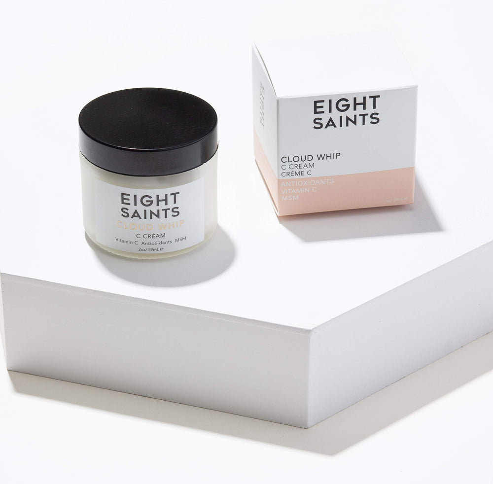 Eight Saints Cloud Whip Vitamin C application demonstrates fast absorption and dewy finish.