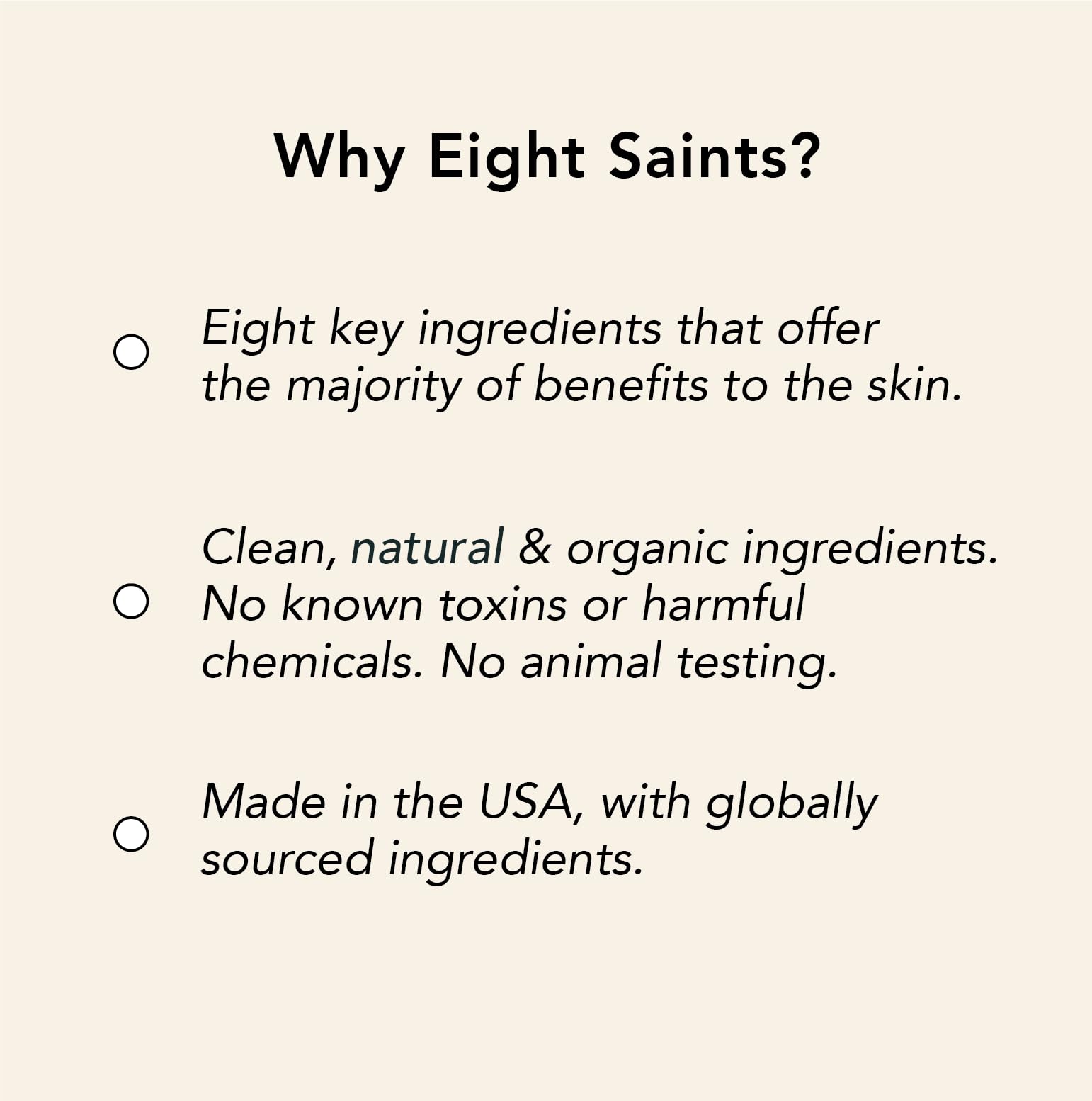 Eight Saints Coast is Clear vitamin-b5 shot shows soothing skin support.