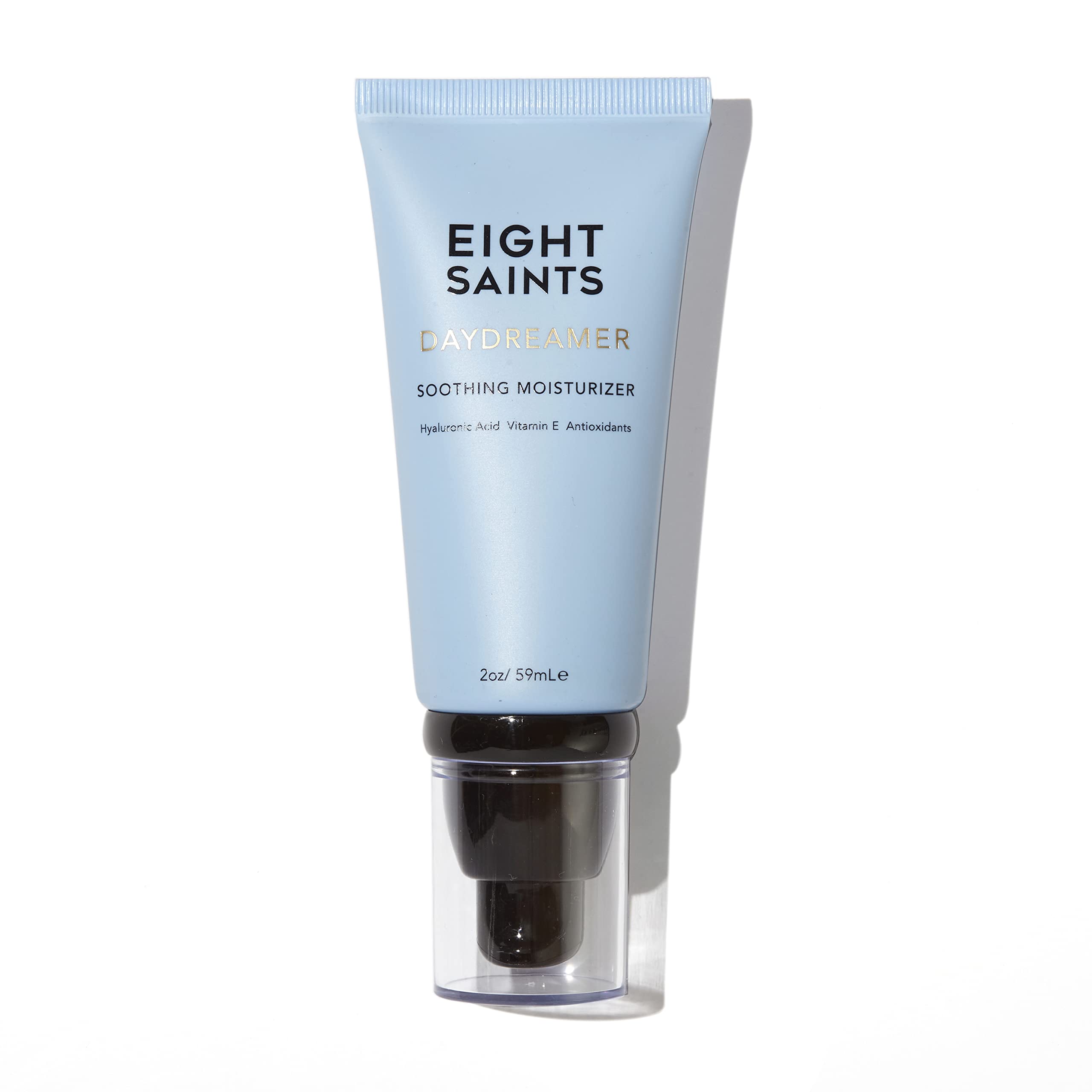 Eight Saints Daydreamer bottle label shows oil-free hydration for daily use.