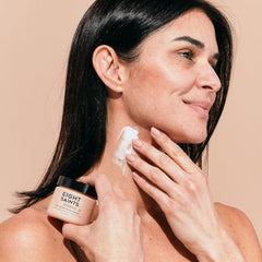 Eight Saints natural organic ingredients label with bottles illustrates clean, ethical skincare.