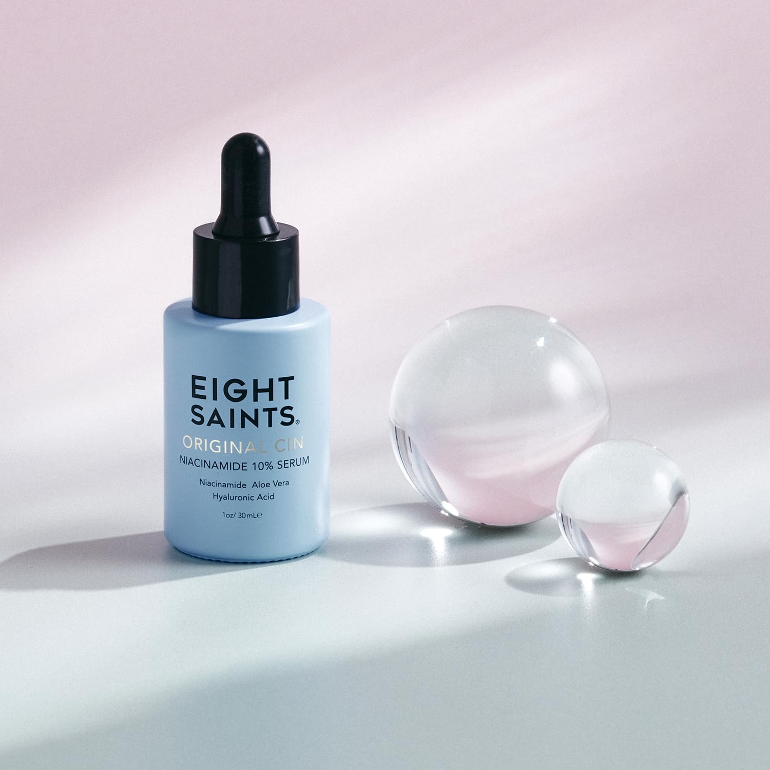 Eight Saints Original Cin serum label front showing fragrance-free formula.