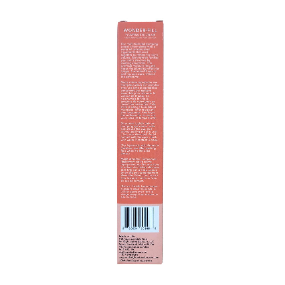 Eight Saints Wonder-fill Eye Cream application shows quick absorption with no grease