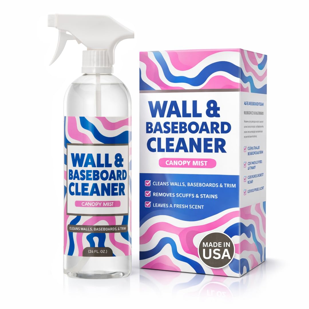 Eight Twelve 812 wall cleaner spray bottle in action for quick wall cleanup.