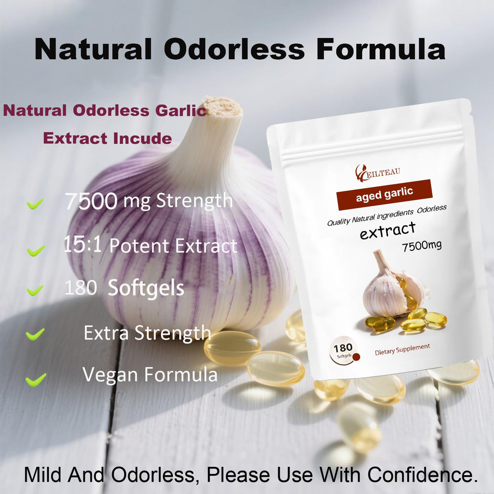 EILTEAU odorless softgels closeup showing odor-free capsules.