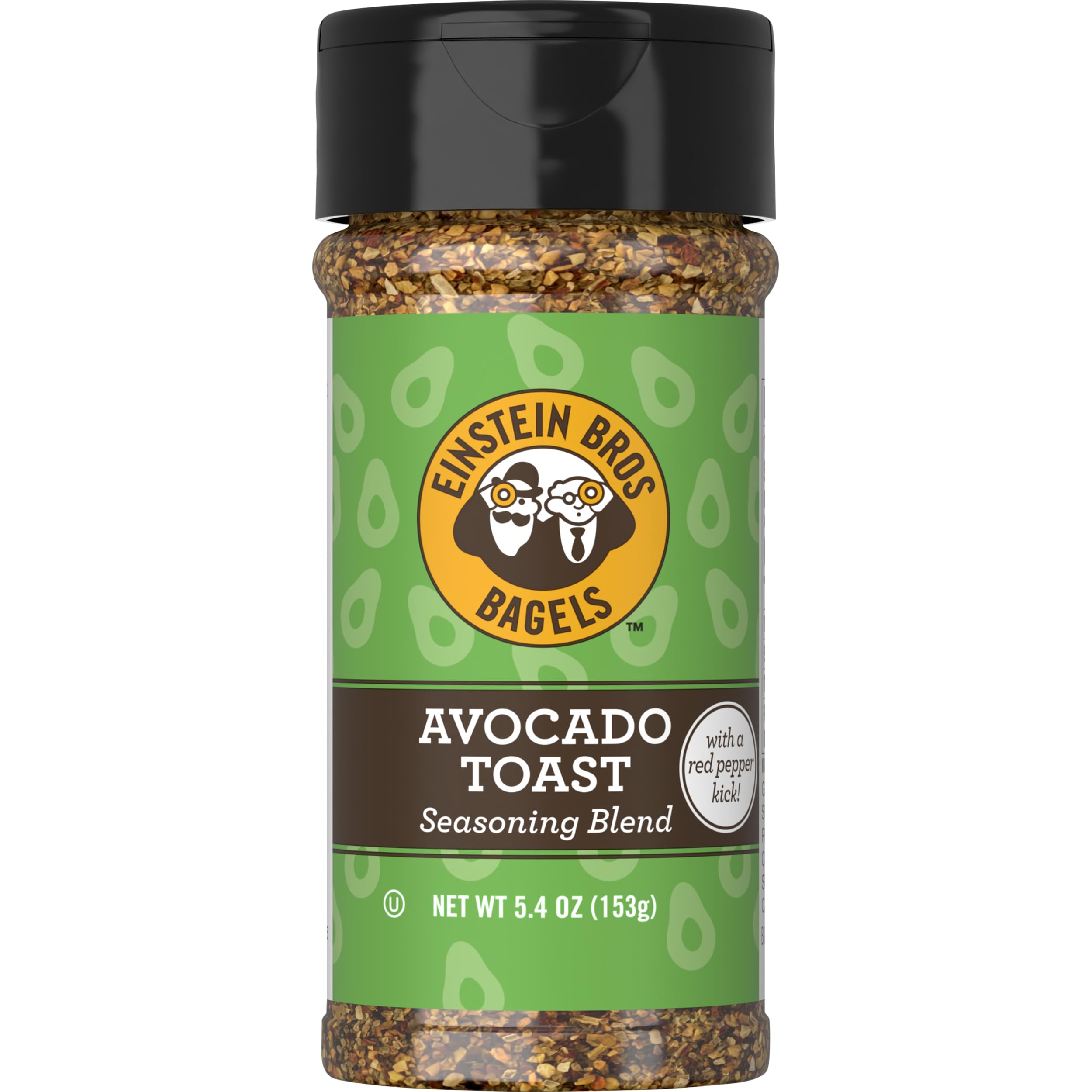 Einstein Bros Avocado Toast Seasoning bottle-front showing lemon-pepper notes
