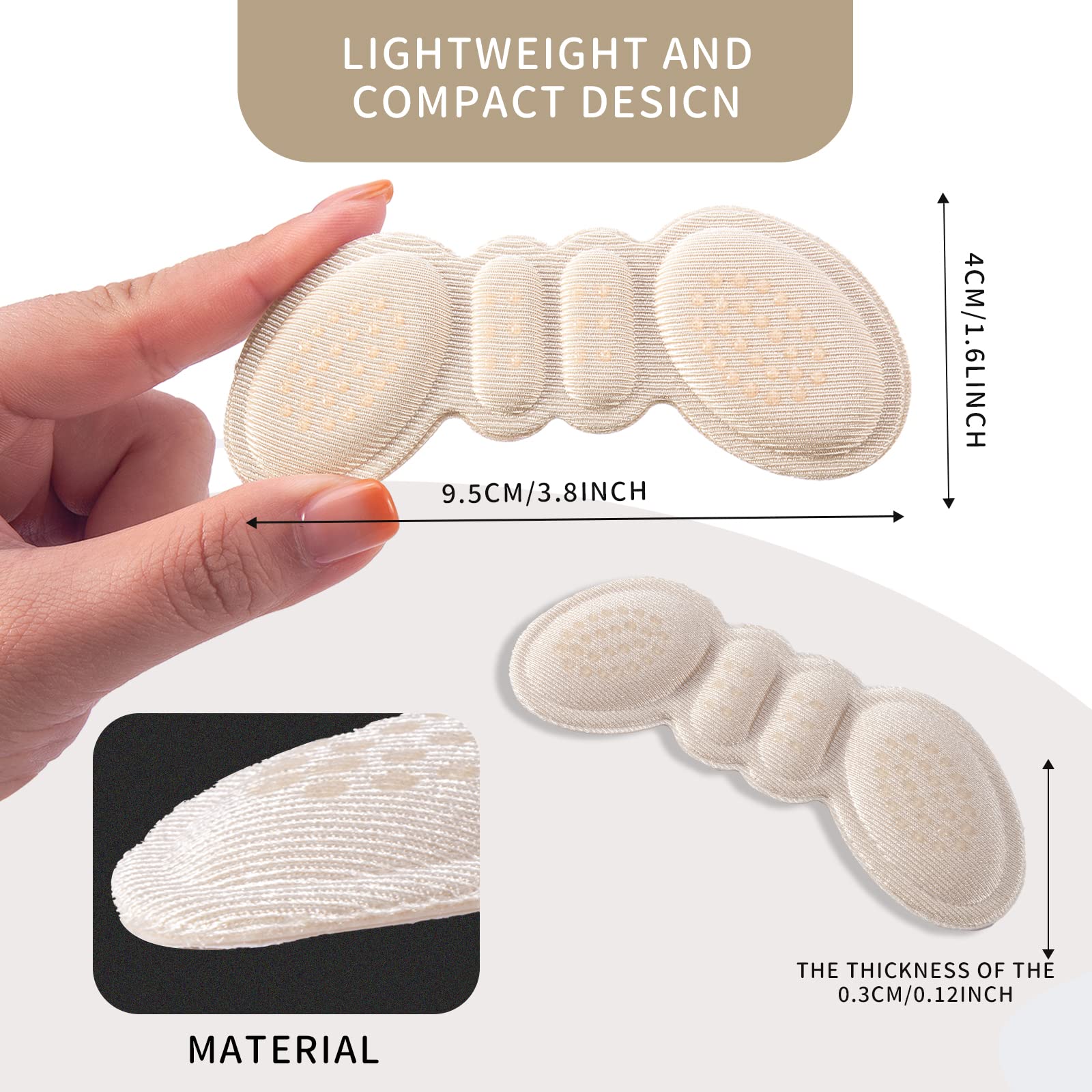 EIRMAT anti-slip surface on heel pads reducing movement