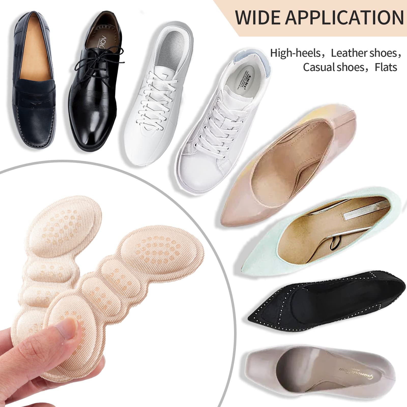 EIRMAT unisex heel pads fit all shoe types