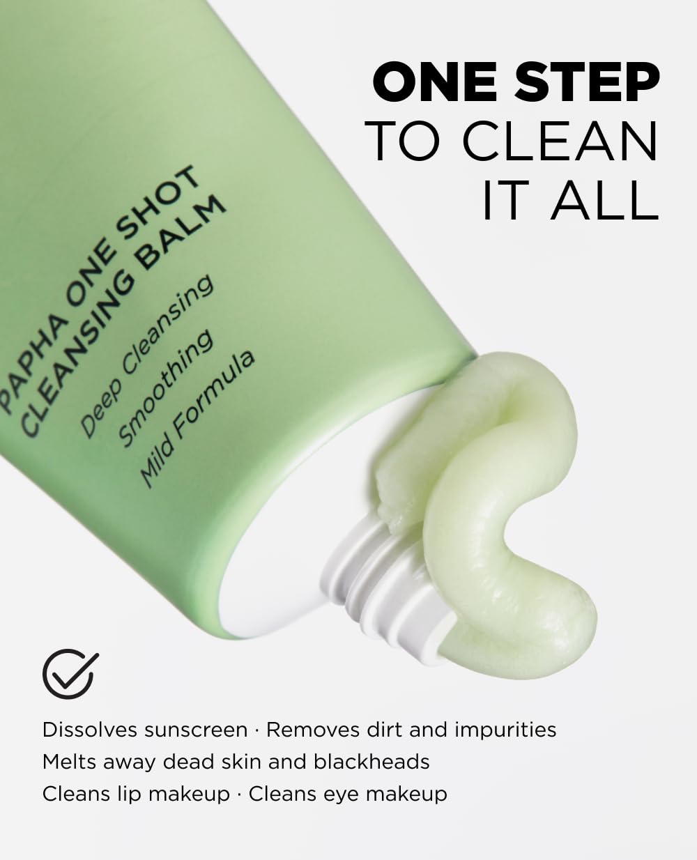 Either& PAPHA balm texture close-up showing silky balm-to-milk transformation