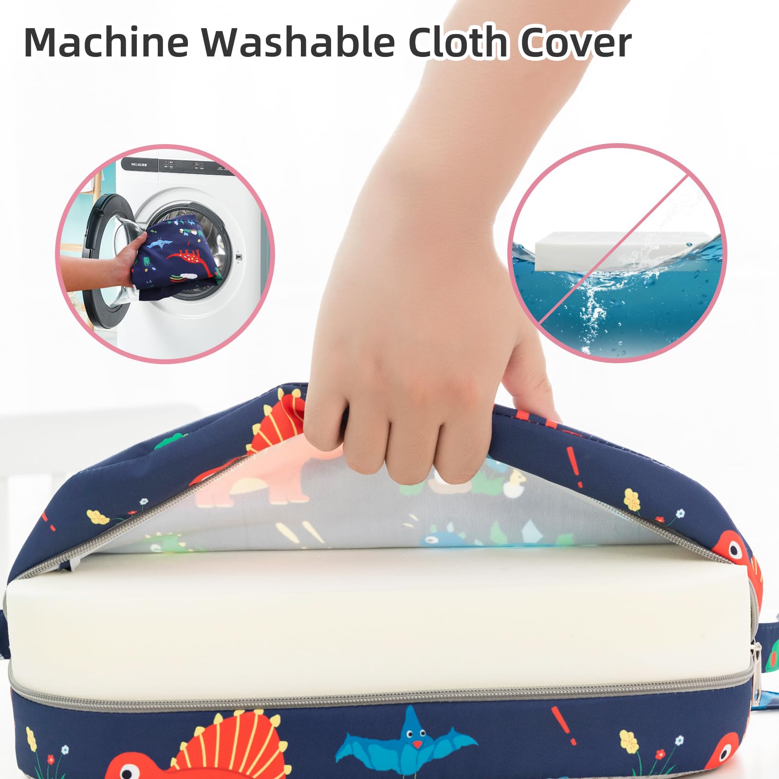 Eiury booster seat with safety belts provides secure table height