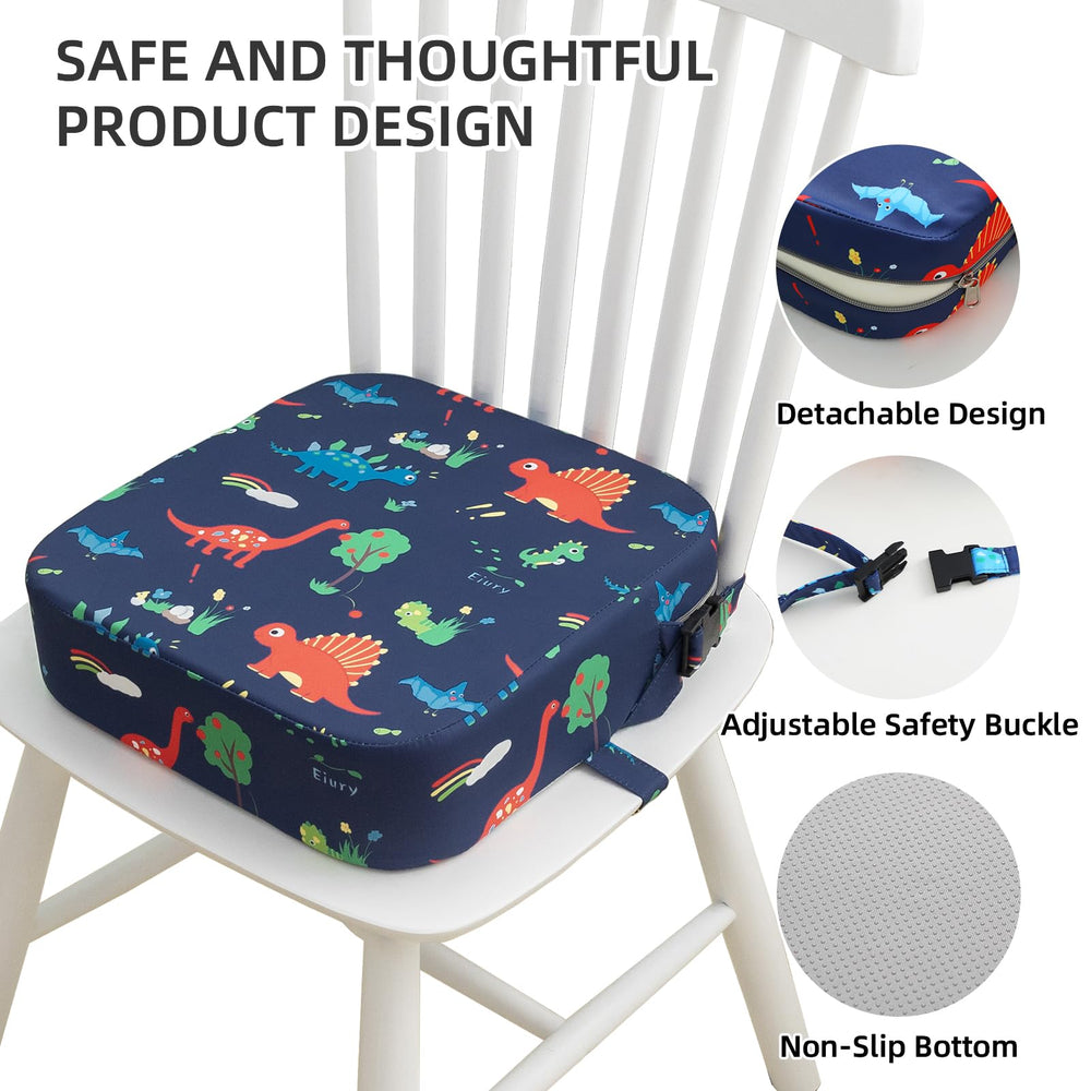 Eiury portable booster seat blue dinosaur ideal for meals on the go