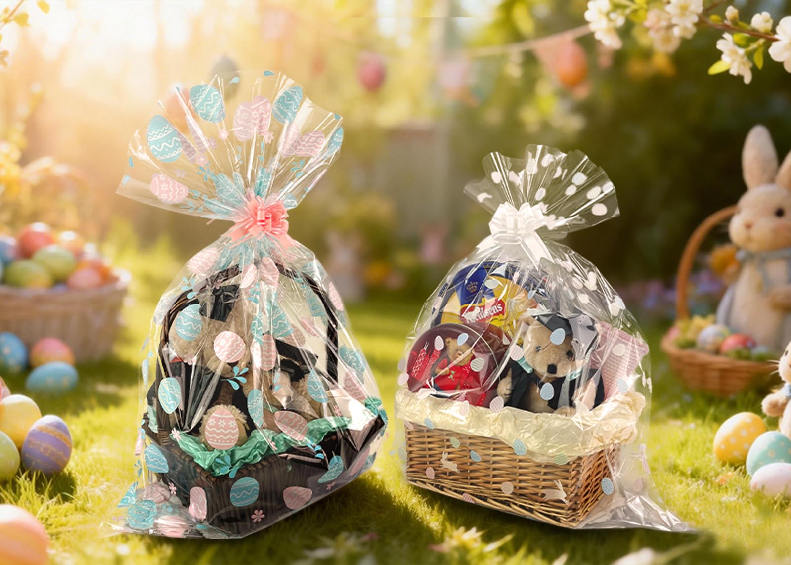 EKAPACKAGING Easter gift bag presentation enhances raffle prizes and plush displays.