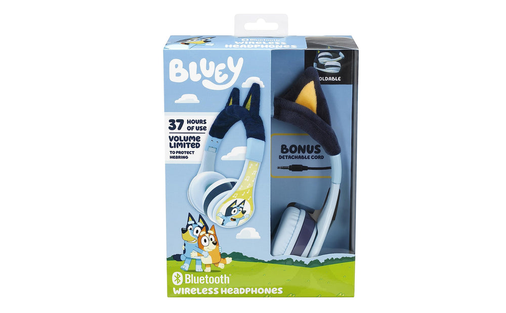 ekids Bluey headphones blue color design for kids devices