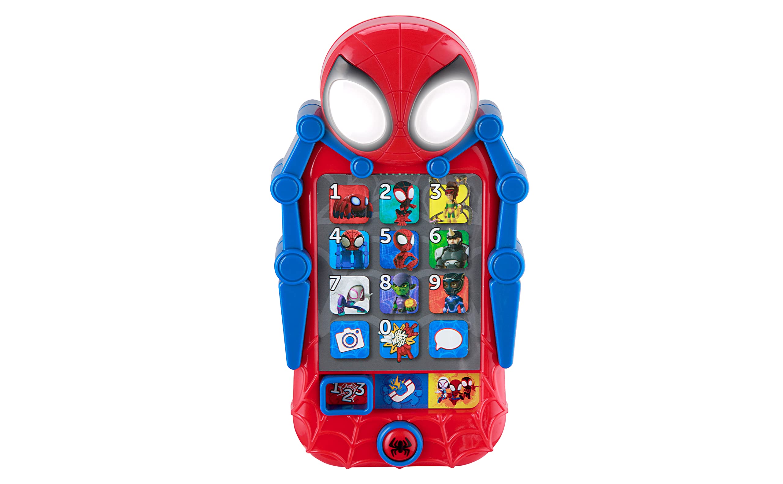 ekids Spidey Phone front view promotes pretend play and early learning.