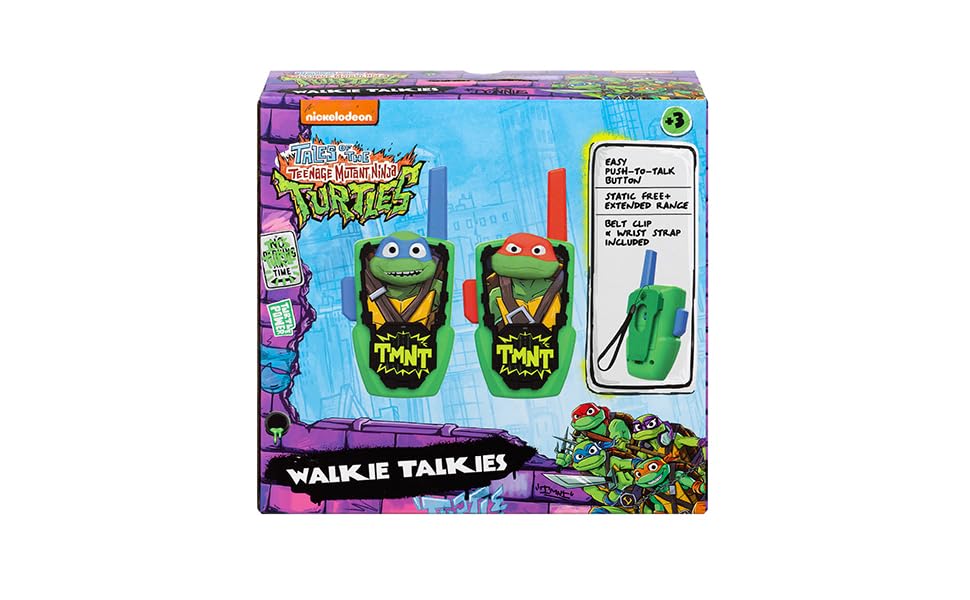 eKids TMNT walkie talkies batteries not included for extended use.