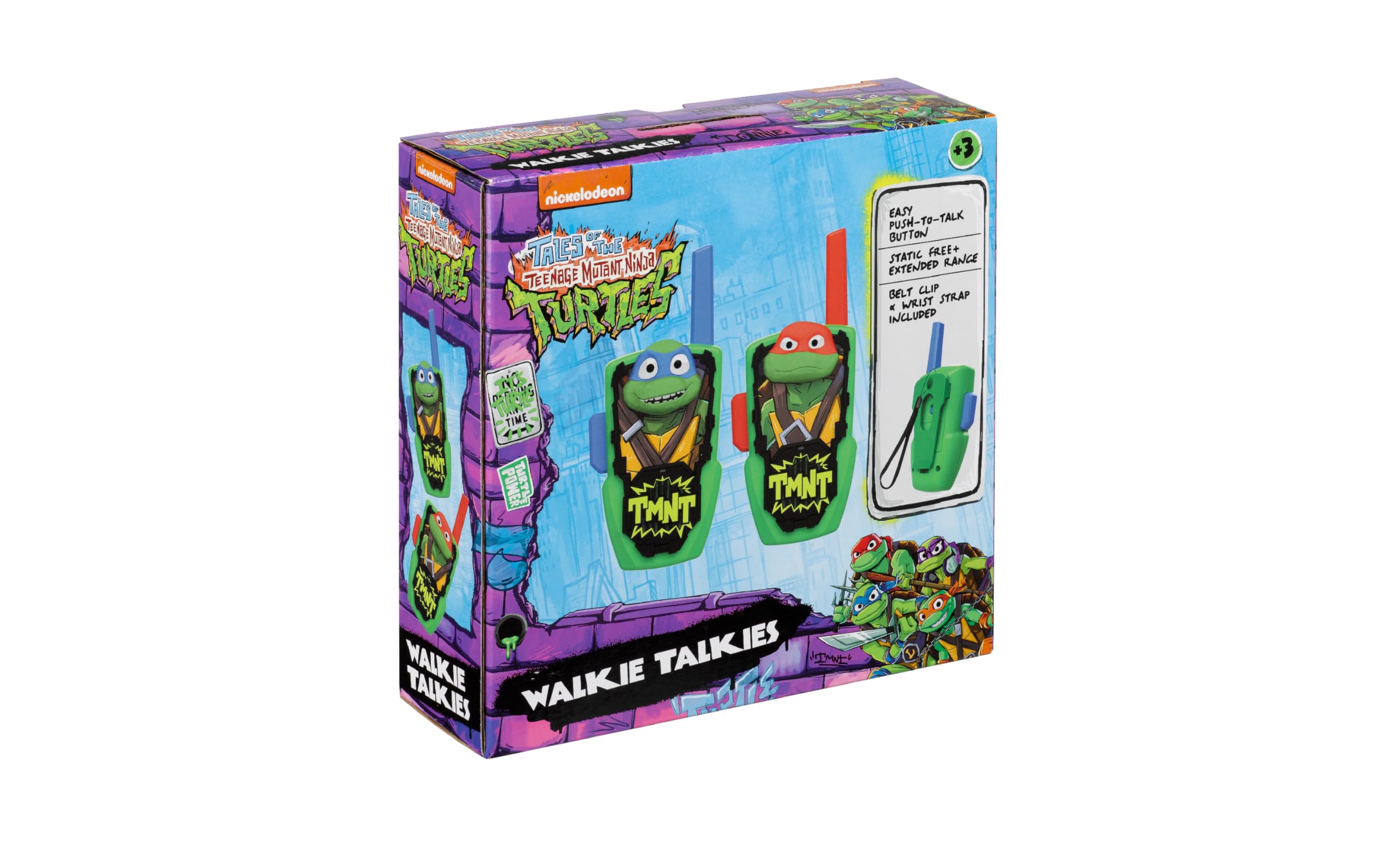 eKids TMNT walkie talkies gift-ready packaging for birthdays.