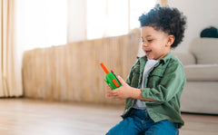eKids TMNT walkie talkies PTT button enables quick play chats.